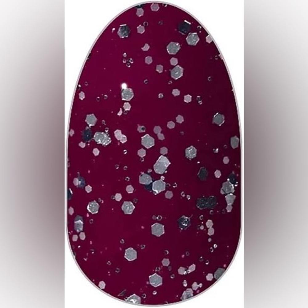 Color Street Glittery Burgundy Nail Strips -  Wine Down